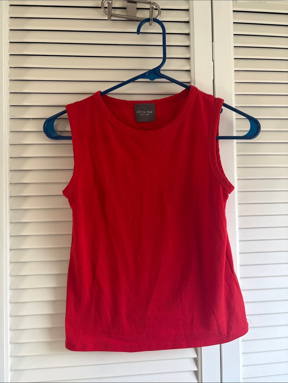 Olivia Rae Bright Red Sleeveless Ribbed Tank